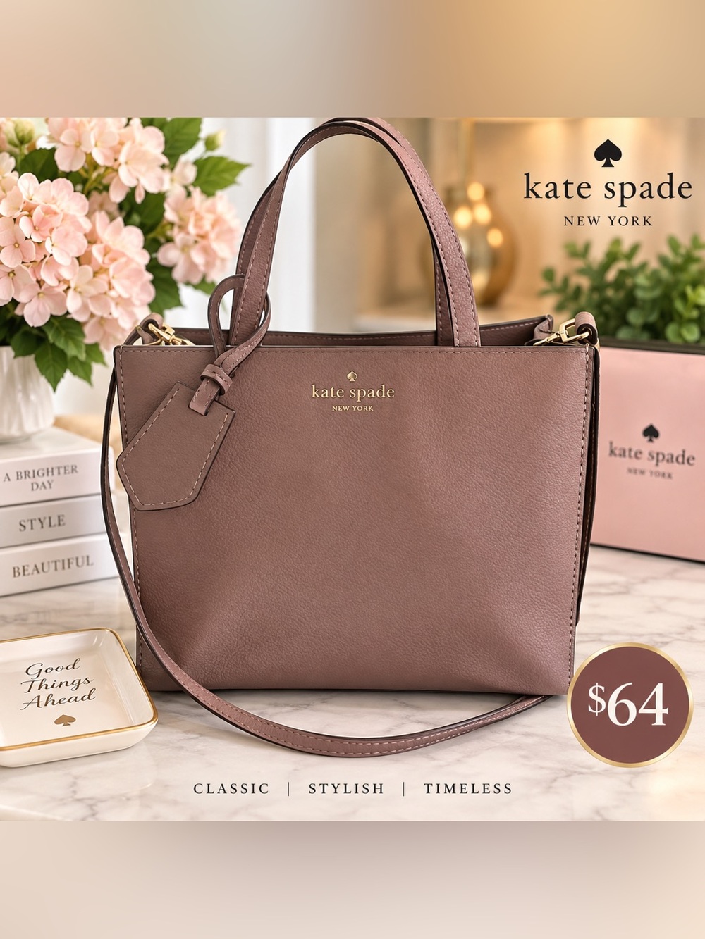 Kate Spade Mauve/Rose Tote Bag